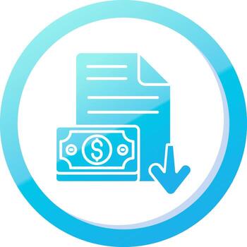 Decrease Solid Blue Gradient Icon vector