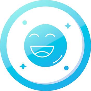 Happy Solid Blue Gradient Icon vector