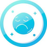 Sad Solid Blue Gradient Icon vector