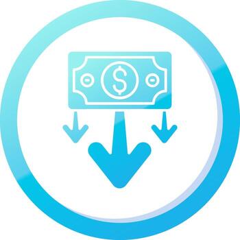 Decrease Solid Blue Gradient Icon vector