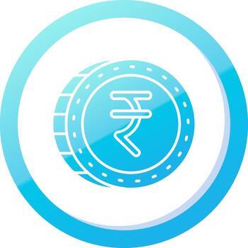 Ruppee Solid Blue Gradient Icon vector