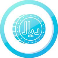 Riyal Solid Blue Gradient Icon vector