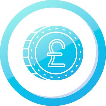 Pound Solid Blue Gradient Icon vector