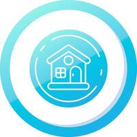 hogar sólido azul degradado icono vector