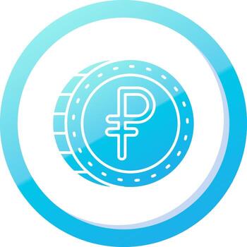 Ruble Solid Blue Gradient Icon vector