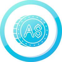 Australian dollar Solid Blue Gradient Icon vector