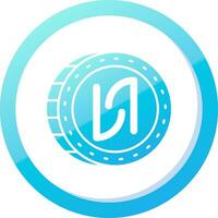 Shekel Solid Blue Gradient Icon vector