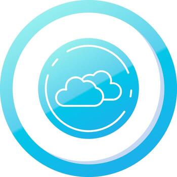 nube sólido azul degradado icono vector
