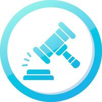 Gavel Solid Blue Gradient Icon vector