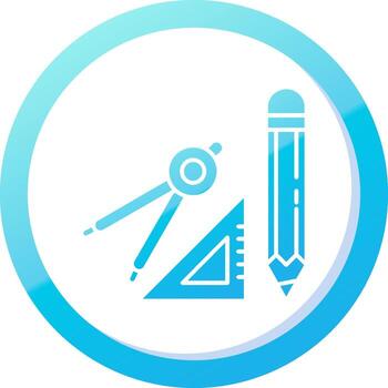 geometría sólido azul degradado icono vector