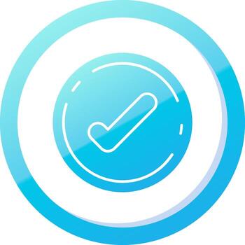 Accept Solid Blue Gradient Icon vector