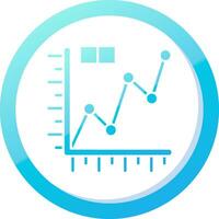 Line graph Solid Blue Gradient Icon vector