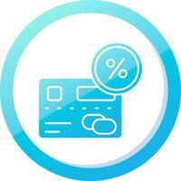 Percentage Solid Blue Gradient Icon vector