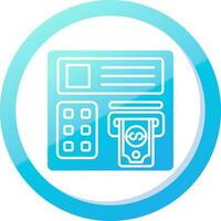 Atm machine Solid Blue Gradient Icon vector