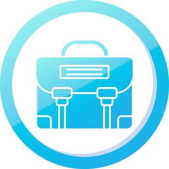 Briefcase Solid Blue Gradient Icon vector
