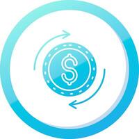 Dollar Solid Blue Gradient Icon vector