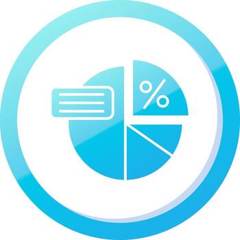 Pie graph Solid Blue Gradient Icon vector