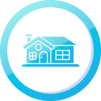 House Solid Blue Gradient Icon vector