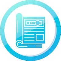 Magazine Solid Blue Gradient Icon vector