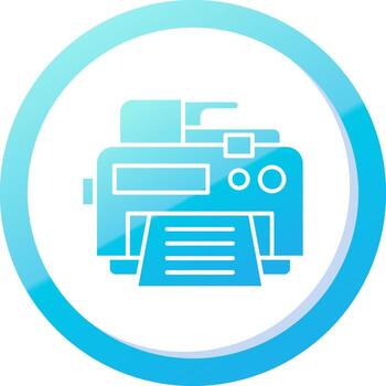 Printer Solid Blue Gradient Icon vector