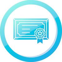 Certificate Solid Blue Gradient Icon vector