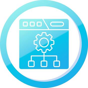 Setting Solid Blue Gradient Icon vector