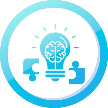 Idea Solid Blue Gradient Icon vector