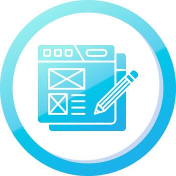 web contenido sólido azul degradado icono vector