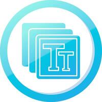 Text Solid Blue Gradient Icon vector