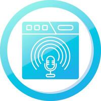 podcast sólido azul degradado icono vector