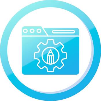 Settings Solid Blue Gradient Icon vector