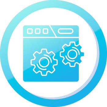 Web setting Solid Blue Gradient Icon vector