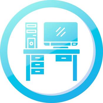 Computer Solid Blue Gradient Icon vector