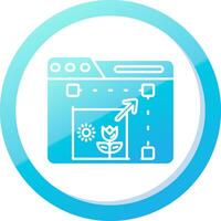 Resize Solid Blue Gradient Icon vector