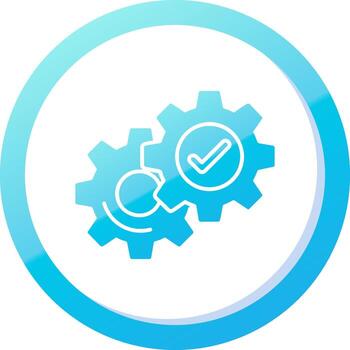 Setting Solid Blue Gradient Icon vector