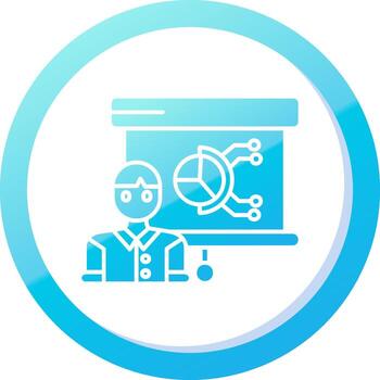 Presentation Solid Blue Gradient Icon vector
