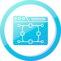 Curve Solid Blue Gradient Icon vector