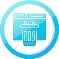 Bin Solid Blue Gradient Icon vector