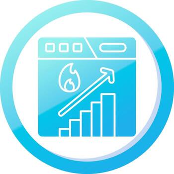 Increase Solid Blue Gradient Icon vector