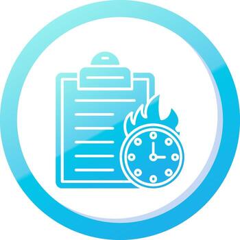 Deadline Solid Blue Gradient Icon vector