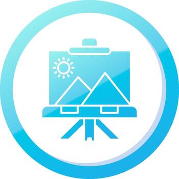 Canvas Solid Blue Gradient Icon vector