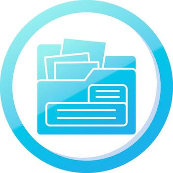File Solid Blue Gradient Icon vector