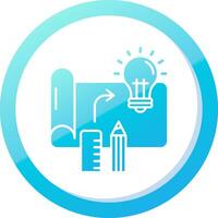 Design process Solid Blue Gradient Icon vector