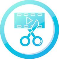 vídeo editor sólido azul degradado icono vector