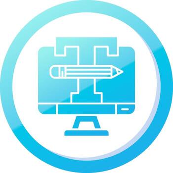 Logo design Solid Blue Gradient Icon vector