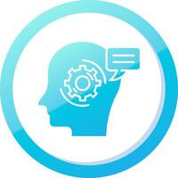 Thinking Solid Blue Gradient Icon vector