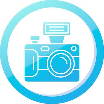 Camera Solid Blue Gradient Icon vector