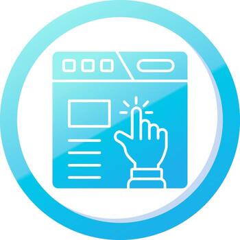 hacer clic sólido azul degradado icono vector