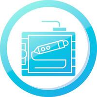dibujo tableta sólido azul degradado icono vector