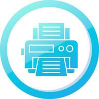 Printer Solid Blue Gradient Icon vector